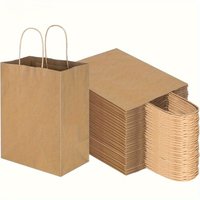 Kraft Paper Bags with Handles |For Gifts,Parties,Birthdays,Shopping, Business, Craft Merchandise Take Out Sacks,Craft Supplies
