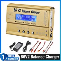 iMAX B6 V2 80W Battery Charger Gold For Lipo NiMh Li-ion Ni-Cd Digital Lipro Balance Charger Discharger AC Power 15V 6A Adapter