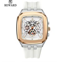 REWARD 832260 Men's Quartz Watch Fashion Rectangular Design Calendar Waterproof Casual Silicone Strap Cool Watches for Man Reloj