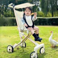 High Landscape Stroller Light Travel Trolley Light and Foldable Portable Travel Baby Stroller Four Wheel Trolley Cart