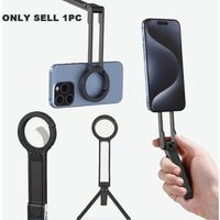 Multifunctional Magnetic Phone Holder Foldable Desktop Tripod for Vlog Live