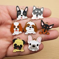 10pcs New Dog Charm for Jewelry Making Necklace Earring Keychain Phone Bracelet Pendant Diy Accessories Alloy Metal Gold Plated