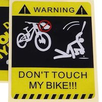 1PC DONT TOUCH MY BIKE Bicycle Warning Stickers Waterproof Decal Yellow Bicycle Accessories Mountain Bike Decorative