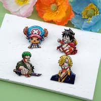4Pcs Anime One Piece Enamel Pin Luffy Zoro Sanji Chopper Metal Brooch Straw Hat Pirates Lapel Badge Backpack Decor