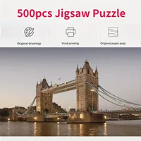 500 Pieces Jigsaw Puzzle for Adults Painting London Tower Bridge Paper Puzzles Home Decor Wall Display Halloween Christmas