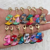 12pcs Western Cowboy Series Keychain Backpack Clothing Decoration Chain Backpack Pendant Key Wholesale