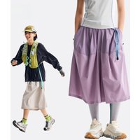 Women‘s Outdoor Cargo Long Skirt, Quick-Dry Hiking Skirt with Pockets, Low Saturation Color-Block for Camping Cooling