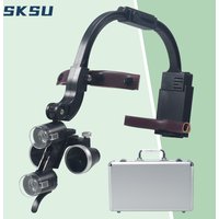 Binocular Dental Loupe Magnification 2.5X 3.5X Single Battery with LED Light Surgical Headlight for Dentist Medical Lamp