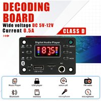12V Bluetooth 5.0 MP3 WMA WAV APE Decoder Board Hands-free Car Audio Microphone USB TF FM Radio Mp3 Music Player Speaker