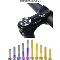 AliExpress RISK 1PC M6x30/35/40/50mm Bicycle Headset Bolts Titanium Alloy Mountain MTB Road Bike Stem Cap Fixing Screw