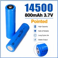 14500 800 mAh 3,7 V Lithium-Li-Ionen-Akku für LED-Taschenlampe, Spielzeug, elektrische Zahnbürste, ICR14500, spitze Batterien
