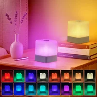 Mini touch LED night light rechargeable desk lamp three colors 16 colors adjustable pat light soft light sleep light for bedroom