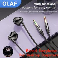 Dual Plug Wired Earphones For Desktop Computer Game Music Headphones 2M/3M PC Earbuds 3.5MM In-ear Headset with Microphone