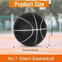 High-Density Silent Foam Basketball, Durable PU Foam Indoor Training Size 7 Ball for 7+ Year Old Use Perfect for Home Party Play