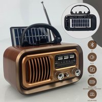 Portable Solar Charging Radio Rechargeable Emergency FM AM SW Radios Classic Vintage Bluetooth Speaker TF Card USB Music Playe