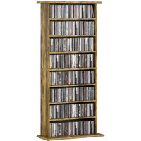360 CD 185 DVD Storage Unit, 185 Bluray Media Storage Shelf with 8 Compartments and 6 Adjustable Shelves, CD Tower for Living R