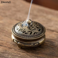 Dragon Phoenix Pocket Hollow Out Incense Stick Burner Brass Incense Holder Buddhist Utensils Incense Burner Censer〔Nest〕