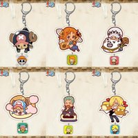 Acrylic Key Ring for One Piece Tony Tony Chopper Nami Trafalgar Law Roronoa Zoro Sanji Anime Peripheral Student Backpack Pendant