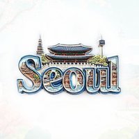 Seoul Gyeongbokgung & Namsan Tower Fridge Magnet - 3D Korean Souvenir Palace & Skyline Decor Unique Asia Gift