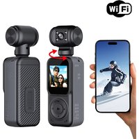 Action Camera Full HD 2K Video WiFi Pocket 180° Sports Camera Rotatable Direction Night Vision Function Bike Helmet Motorcycle