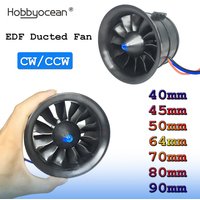 Hobbyocean 40mm/45mm/50mm/64mm/70mm/80mm/90mm EDF Ducted Fan Brushless Motor EDF CW/CCW for RC Jet Plane Airplane ModelParts