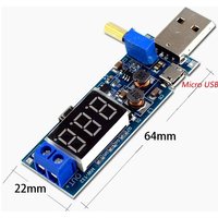 USB DC Boost Buck Converter USB Step UP/Down Power Supply USB DC Boost Module DC-DC 5V to 3.3V/12V Adjustable Output DC1.2V-24V