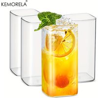4 Stück Trinkgläser, 15 Unzen/19 Unzen, dünne Highball-Gläser, klare hohe Glasbecher für Wasser, Saft, Bier, Getränke und Cocktails