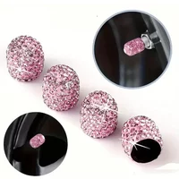 AliExpress NONE 2-4PCS Bling Diamond Car Tire Valve Caps Tyre Rim Stem Covers for Automobiles Motorcycles Truck Bike Women Auto Accessories