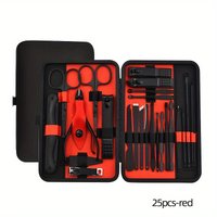 25PCS Set Professional Manicure Set Kits Stainless Steel Fingernail Toenail Clippers Set with Leather Portable