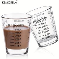 KEMORELA Shot Glasses Measuring Cup 2PCS Espresso Shot Glasses Liquid Heavy Glass 30 ML Coffee Measuring Cup Tools