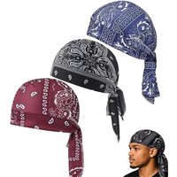 Paisley Print Hijab Caps Quick Dry Adjustable Bandana Headscarf UV Protection Breathable Cycling Head Wrap Outdoor Activities