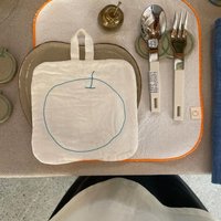 Cute Placemats Insulation Pads Apple Embroidery Hand Towel Kitchen Cloth Absorbent Square Towel Cotton Cup Pad Tea Pad