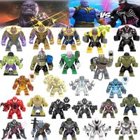 New Marvel superhero anime character Spider Man, Thanos, Iron Man, assembled building block toys, plush children's toys, gifts