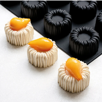 1 or 6 Cells Cylindrical Coil Texture Design Mousse Cake Mold French Dessert Baking Mold DIY Pudding Dessert Chocolate Mold