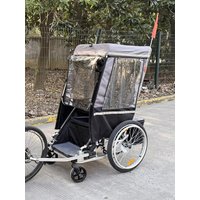 AliExpress NONE Foldable Adult Bike Trailer, 165-220lbs Capacity, Bicycle Trailer w/Weather Protection Cover, Front Rotating Wheel, Safety