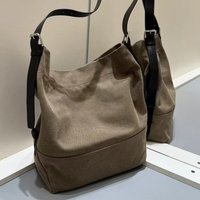 Women's Large Capacity Two-Tone Canvas Hobo Tote Bag Hot-Selling Commuter Shoulder Handbag for Stylish Everyday Use