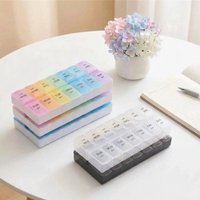 New Premuim Weekly Portable 7 Days Twice A Day 14 Grids Pill Box Case Storage Organizer Container for Vitamin Medicine Fish Oils