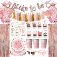 Bride To Be Party Decorations Tableware Balloons Napkin Cups Veil Sash Balloon Wedding Supplies For Single Lady Party Gifts