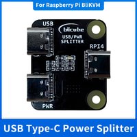 USB Power Splitter for Raspberry Pi Board BliKVM KVM over IP HDMI-Compatible 1 IN 2 CSI Type-C Interface Power Adapter