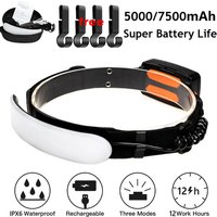 Ultra Wide Angle COB Headlamp LED Portable Flashlight Rechargeable 5000MAH/7500MAH Headlight Outdoor Work Lighting Head Torch