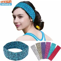 Fashion Leopard Print Sports Headband Yoga Headband Women Fitness Elastic Cotton Sweat Absorbing Headscarf Athletic Headwear