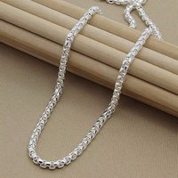 925 Sterling Silver 5mm Round Box Chain 20/22/24 Inch Necklace For Woman Men Fashion Wedding Engagement Charm Jewelry