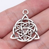 WYSIWYG 10pcs 26x30mm Antique Silver Color Celtic Knot Charms Pendant For DIY Jewelry Making Handmade Jewelry Craft Findings