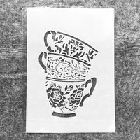 A4 29cm Mandala Tree Tea Cup DIY Layering Stencils Wall Painting Scrapbook Coloring Embossing Album Decorative Template