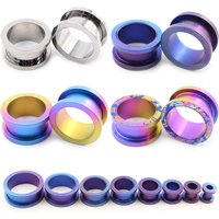Alisouy 1PC G23 Titanium Gradient Color Splashing Ink Ear Tunnels Plugs Expander Stretcher Gauges Earrings Piercing Body Jewelry