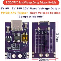 USB-C PD Trigger Decoy Module QC AFC Fast Charge 5V 9V 12V 15V 20V Fixed Voltage Board for DIY Electronics Solar Power Module
