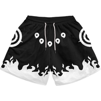 Men's Beach Pants Anime Cosplay Casual Five Quarter Pants Men Swim Trunks Drawstring Waist Quick Dry Cartoon Pants Streetwear
