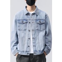 2026 High-Quality Jacket Men's Denim Coat Trendy Collar Spring-Autumn Workwear Jacket Casual and Stylish Versatile Top