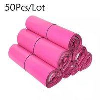 50Pcs/Lots PE Plastic Self-Seal Mailbag Light Pink Poly Envelope Waterproof Postal Courier Bags Delivery Package Packaging