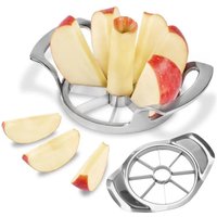 Stainless Steel Apple Slicer Fruit Cutter with Frosted Handle Upgraded 8 Blade Sharp Divider Fruit Cutter Vegetable Corer Peeler